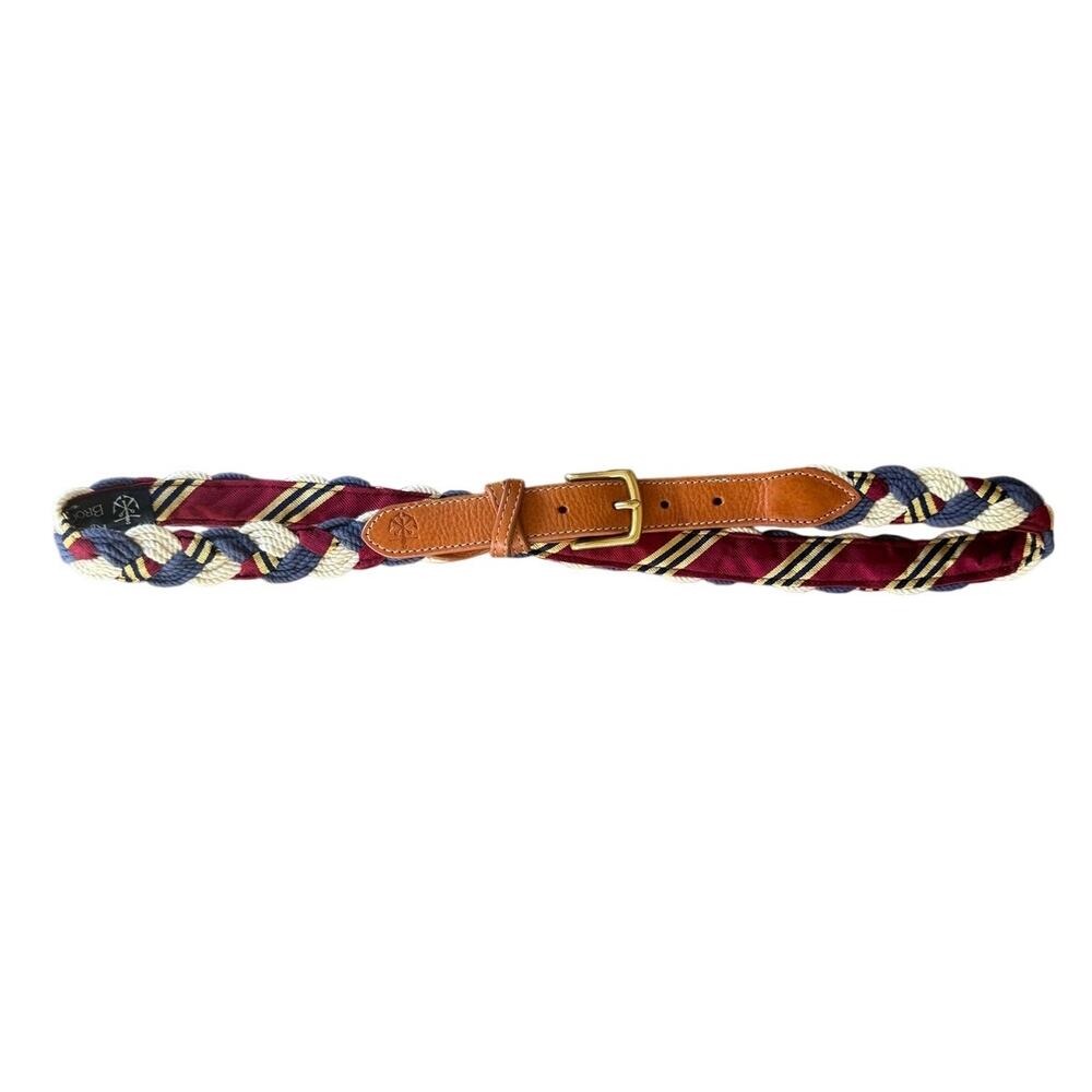 Kiel James Patrick x Brooks Brothers Braided Belt Rope Tie Size 36 Nautical